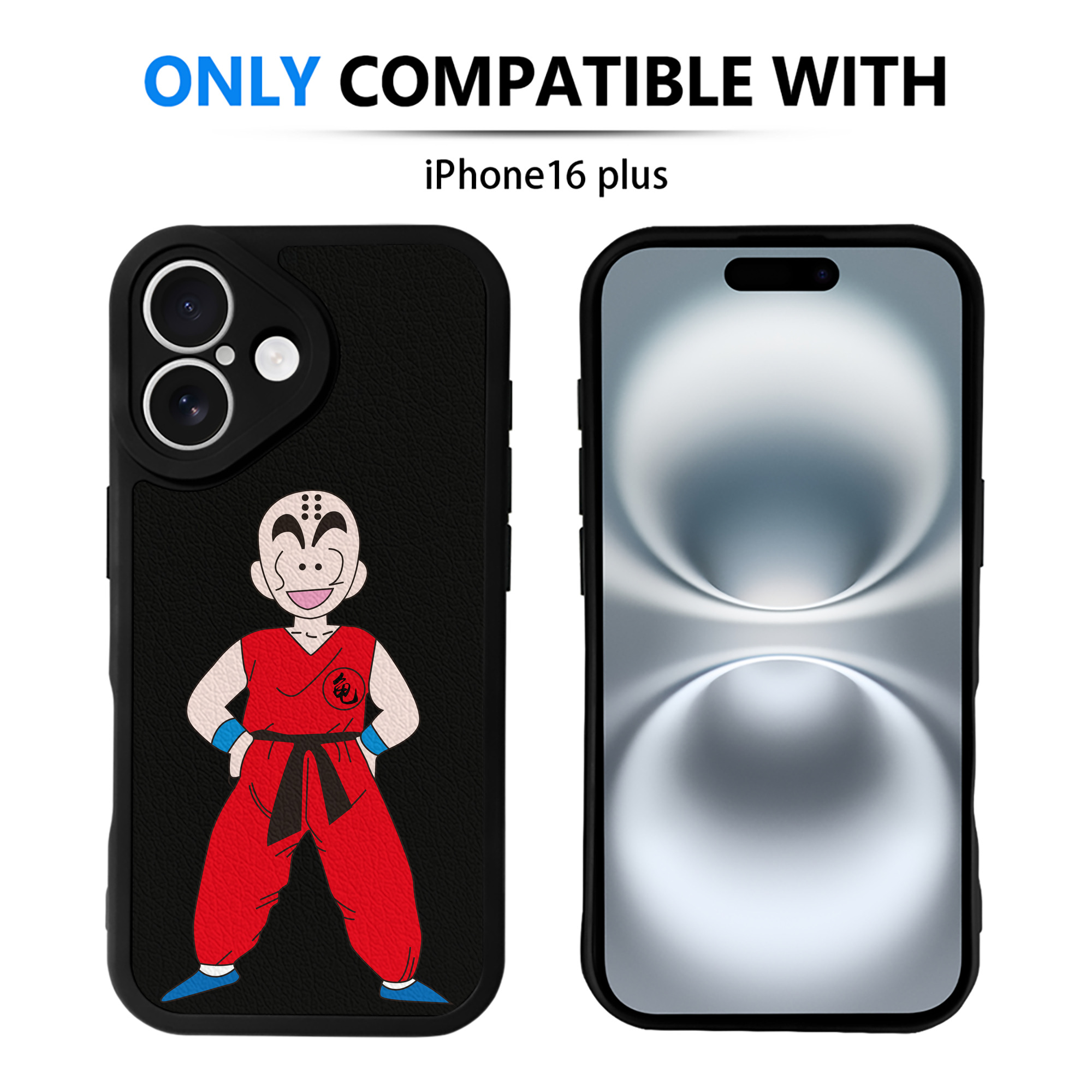 （画像用） ドラゴンボール クリリン DRAGON BALL krillin 【iPhone 16シリーズ対応】シリコンスマホケース（レザー調） 材質：シリコン